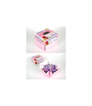 Giorno felice vassoio teneroni rosa incartato