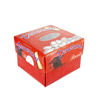 Giorno felice vassoio teneroni rossi incartato