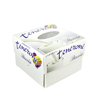 Giorno felice vassoio teneroni bianchi incartato